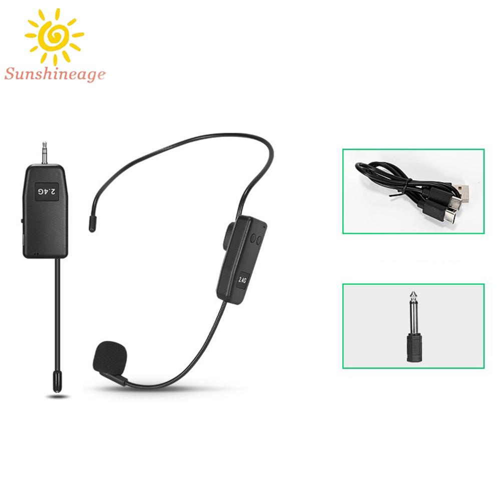 2.4G Wireless Microphone Headset Mic System For Voice Teaching Speaker Karaoke
