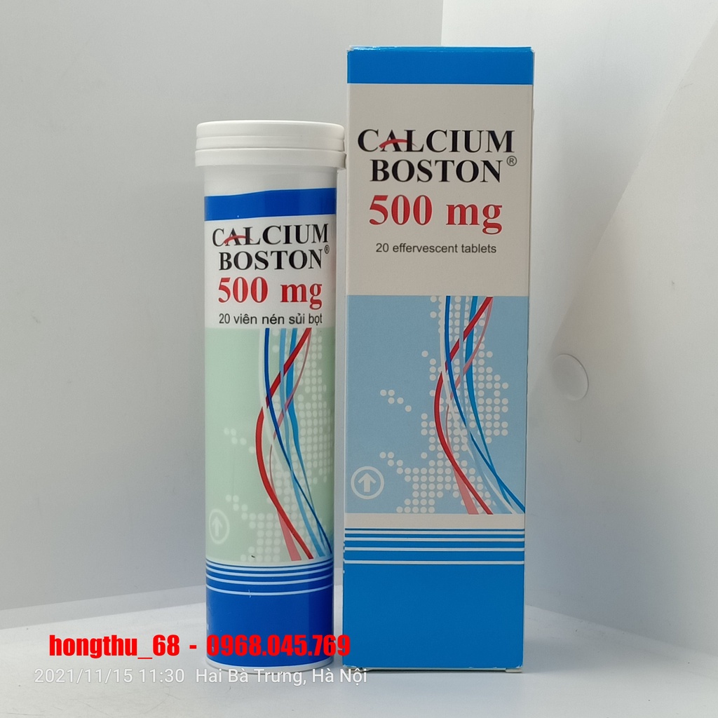 Viên sủi CALCIUM BOSTON 500mg tuýp 20 viên nén sủi