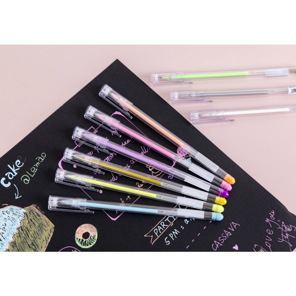 Bút GEL 9 Màu Nhũ Bóng Ngòi 0.5mm Tiện Lợi