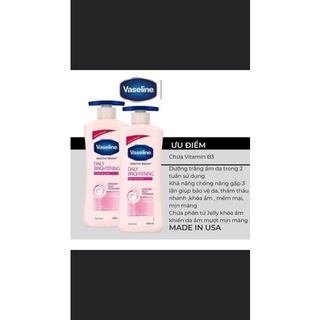 Sữa dưỡng thể Vaseline Healthy White UV Lightening Body Lotion 725ml