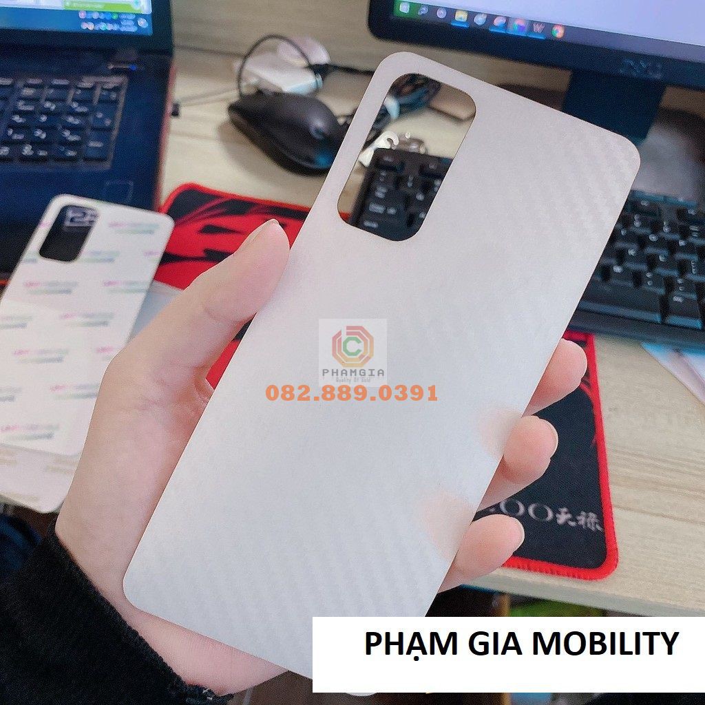 Miếng dán mặt lưng skin carbon Xiaomi Mi 10T Pro