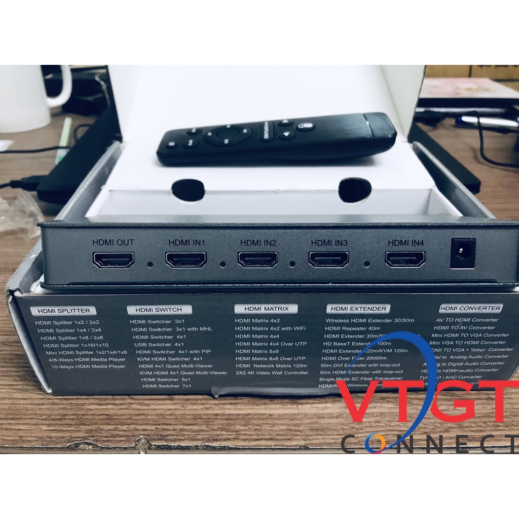 Bộ gộp HDMI Splitter 4 vào 1 ra Quad Multi-Viewer