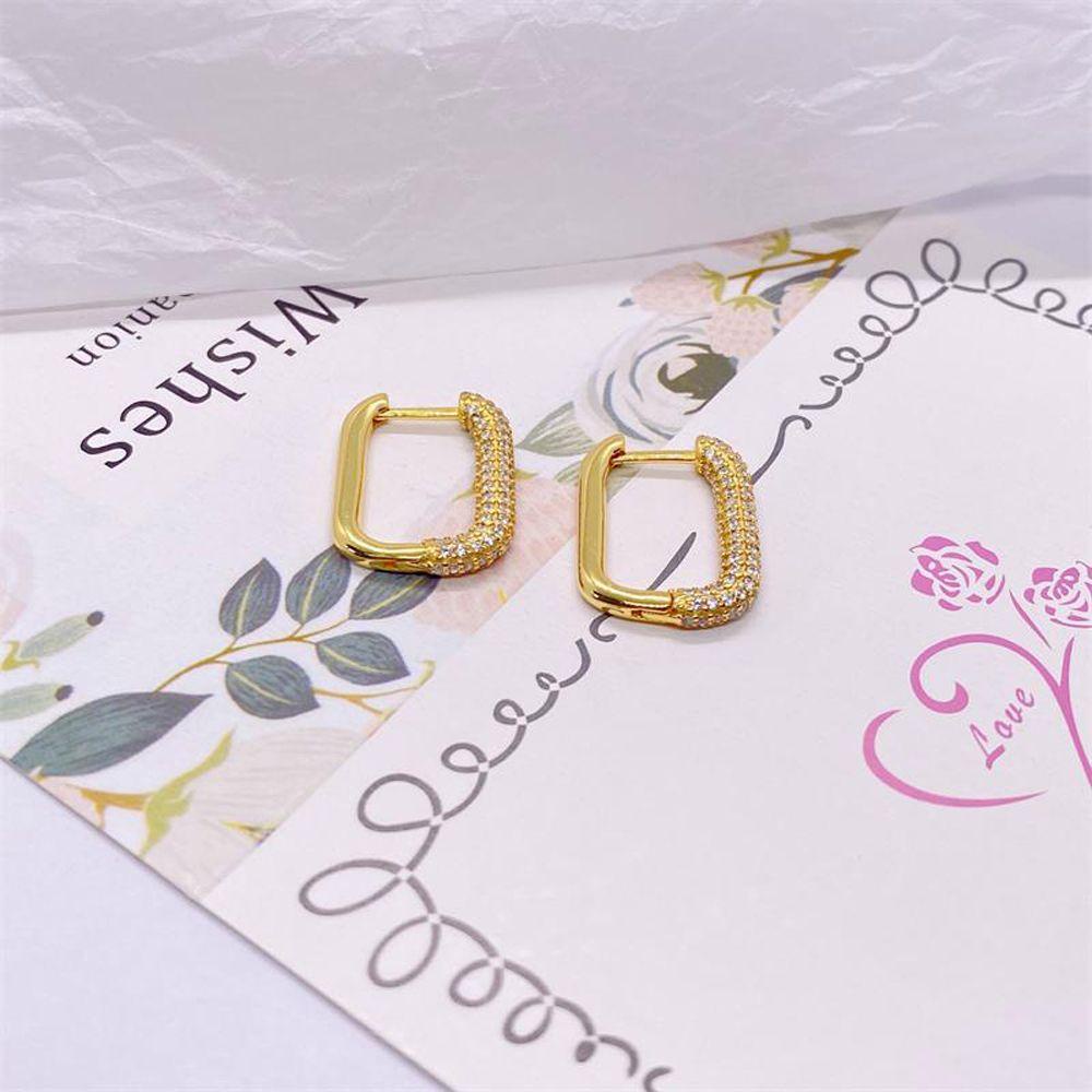 Bông Tai Thời Trang Kiểu Hình Học Phong Cách Pháp Cổ Điển Cho Nữ