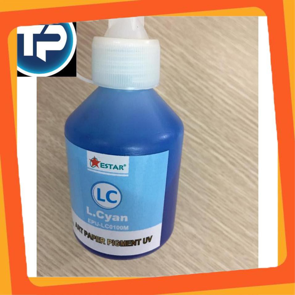 Mực Pigment UV Epson T50-T60-L800-L805 xanh nhạt 100ML Không phai - Siêu tốt, siêu rẻ