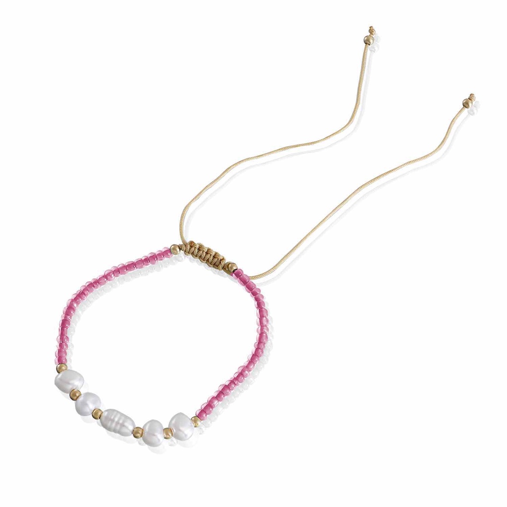 Vòng Tay Chuỗi Hạt Trong Suốt Nhiều Màu Đính Ngọc Trai Nhân Tạo Thời Trang Cho Nữ