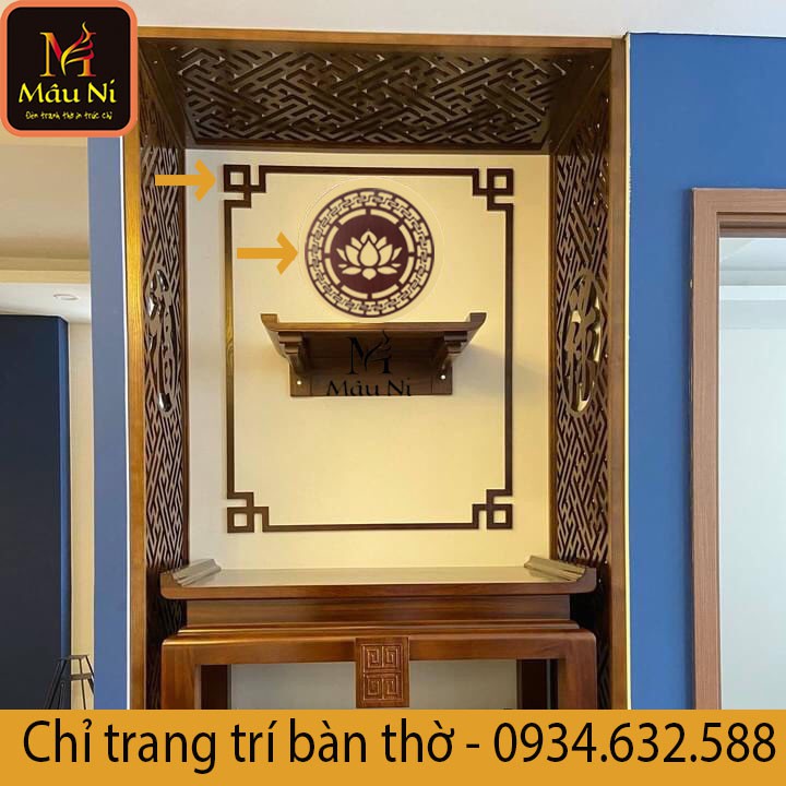 Sx -  Ốp trang trí bàn thờ MÂU NI dùng dán sau bàn thờ gia tiên, tủ thờ, bàn thờ chung cư