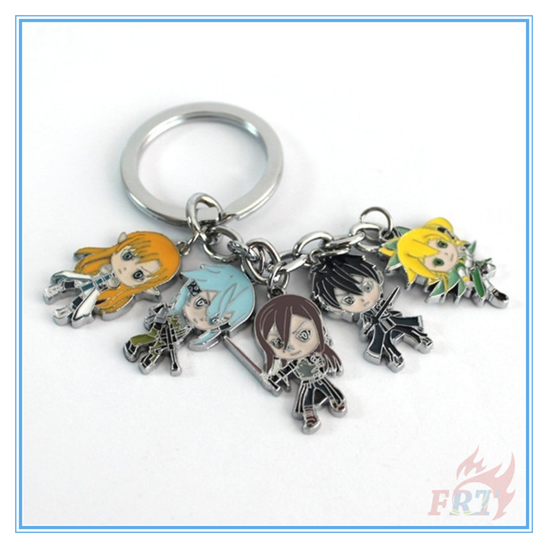 ✪ Sword Art Online SAO - Anime Game Keychains ✪ 1Pc Kirito Asuna Shino Metal Keyrings 5 Pendants Accessories Gifts