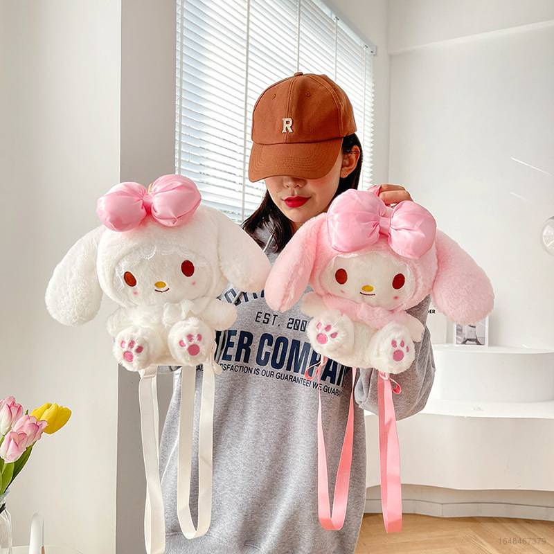 SANRIO Ba Lô Đeo Vai Bằng Vải Bông Dễ Thương Có Sức Chứa Lớn Thời Trang Cho Nữ