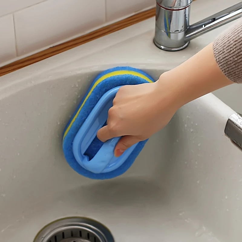 Bàn chải vệ sinh nhà bếp/ phòng tắm bằng bọt biển với tay cầm nhựa tiện dụng