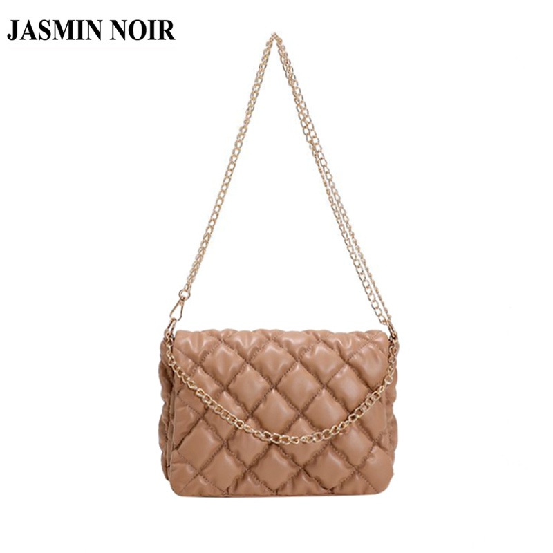 JASMIN NOIR Túi Đeo Chéo Quai Xích Họa Tiết Kẻ Sọc Cho Nữ