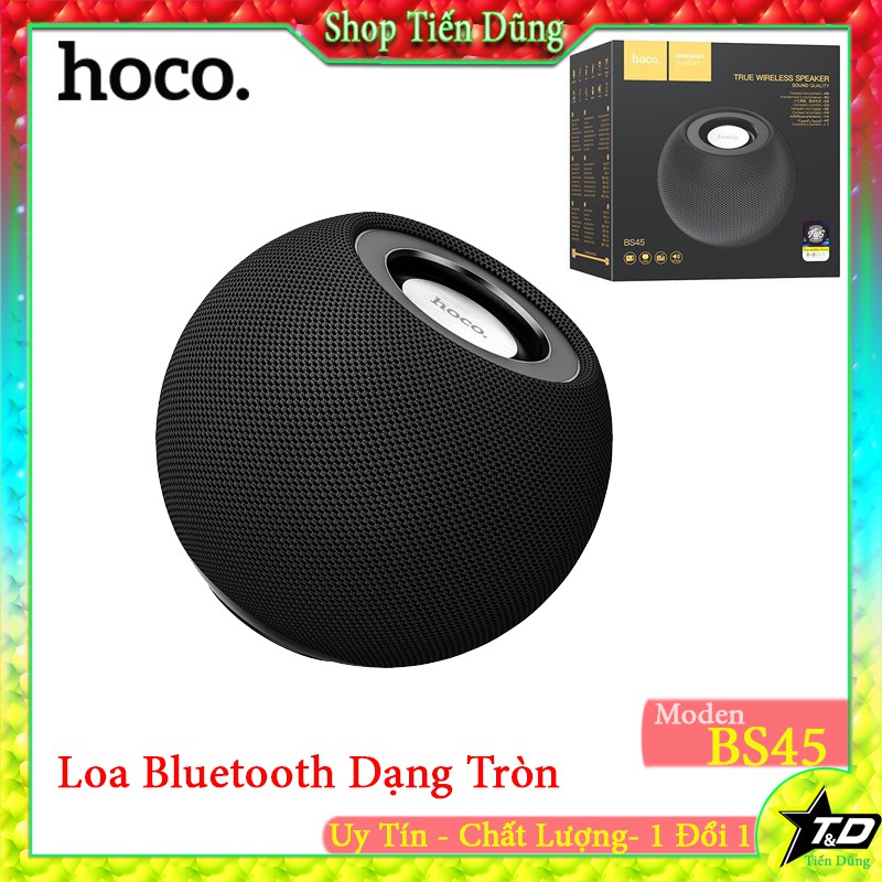 Loa Bluetooth Hoco BS45 V5.0 Thể Thao Âm Thanh Sâu Dạng Tròn Hỗ Trợ Thẻ Nhớ TF, Đài FM , TWS Có Các Màu Lựa Chọn