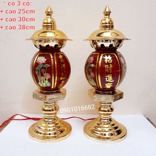 1 cặp đèn thờ lục giác tròn, có 3 kích cỡ để quú khách lựa chọn