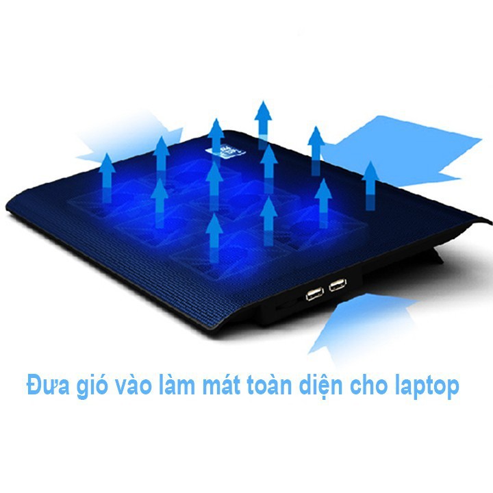 Đế Tản Nhiệt Máy Tính Xách Tay Laptop L112  Có 6 Quạt Làm Mát Hiệu Ứng Đèn Led Cực Đẹp