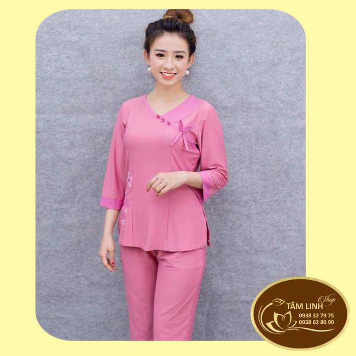 Đồ Lam Đi Chùa_Mẫu Tim Nơ