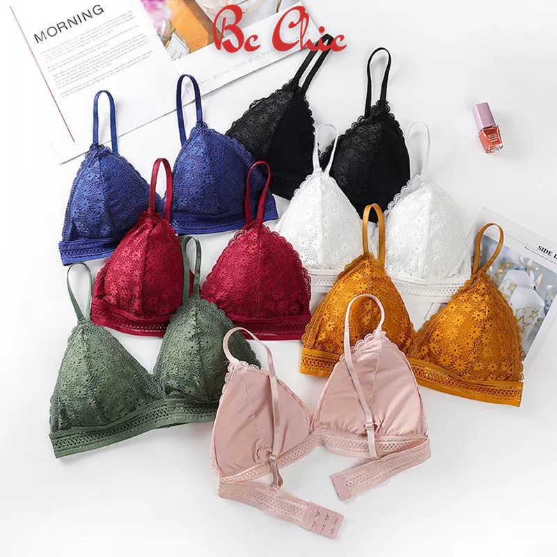 Áo Lót Nữ Không Gọng Ren Cao Cấp Nâng Ngực - Áo Bra Ren Hoa nâng vòng một gợi cảm sexy mẫu 7338 BC_CHIC LINGERIE