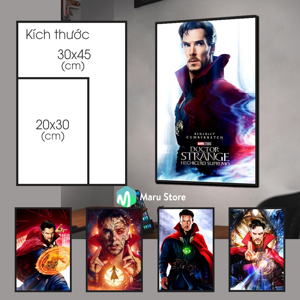 Tranh Doctor Strange Tranh Treo Tường Có Khung Composite Trang Trí Phòng Ngủ Góc Gaming