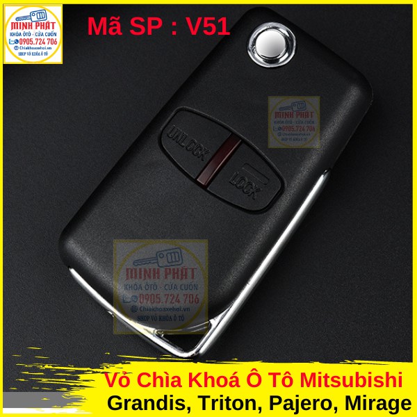 Vỏ Độ gập Chìa khóa xe Mitsubishi Grandis, Triton, Pajero