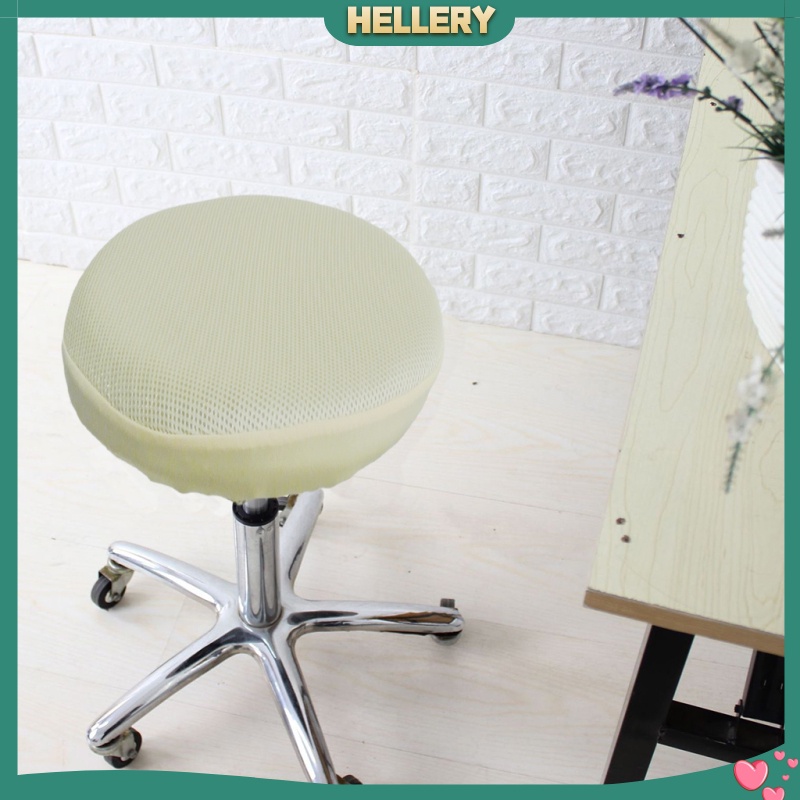 [HELLERY]Bar Stool Covers Round Chair Seat Cover Sleeve Protector Beige 30cm