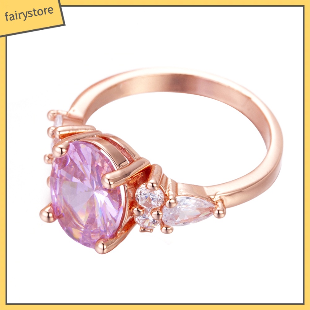 Nhẫn Đính Đá Tròn Thời Trang Cho Nữ