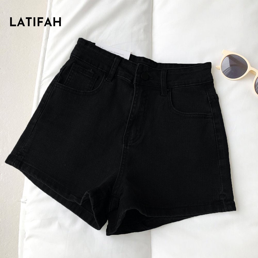 Quần short jean nữ co giãn LATIFAH xẻ lai QS003 phong cách hàn quốc