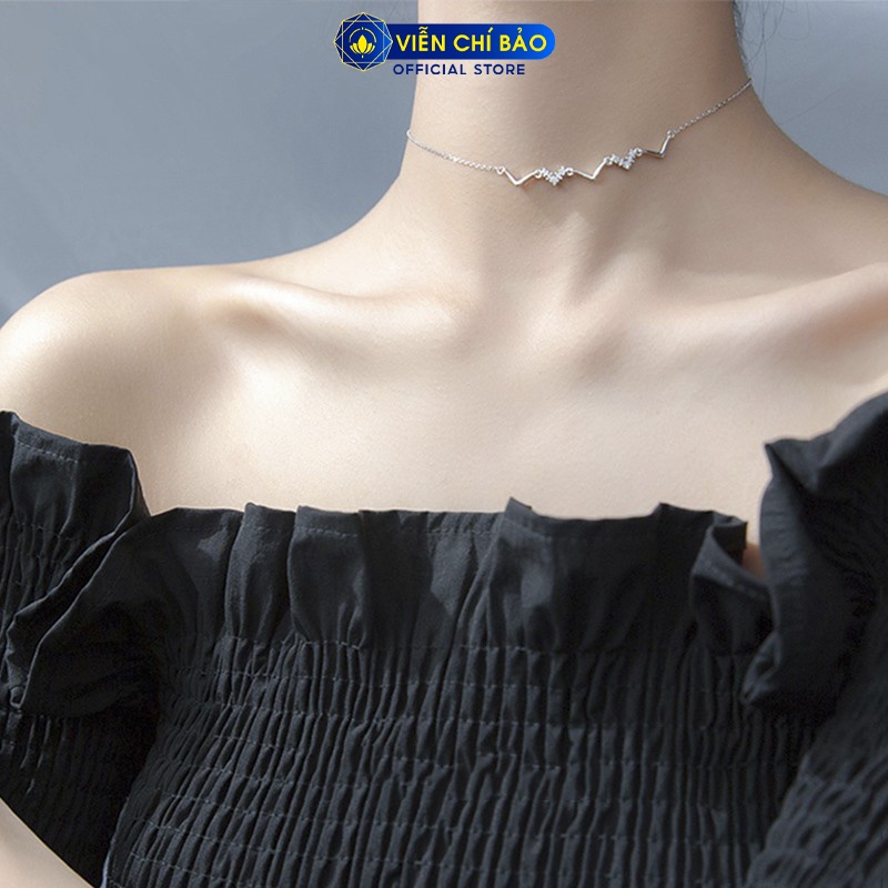 Dây chuyền bạc nữ hình zig zag chất liệu bạc 925 thời trang phụ kiện trang sức Viễn Chí Bảo D400226x