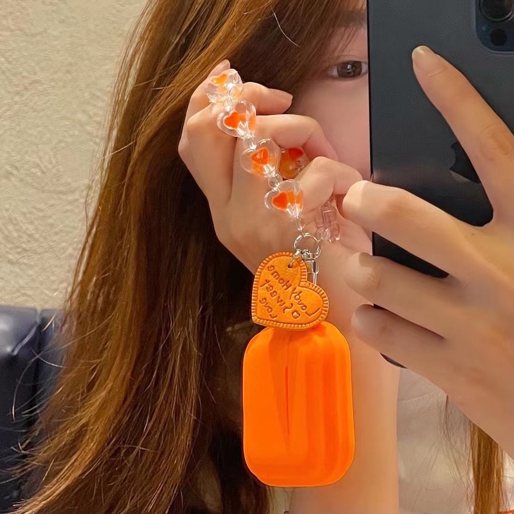 Case Airpod 1/2/pro Trơn Đơn Giản Màu Cam Nắp Liền