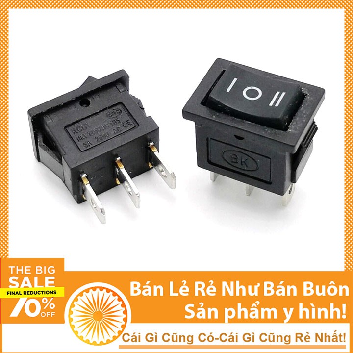 Công Tắc Bập Bênh KCD1-103 6A/250V 3 Chân 3 Chế Độ ON-OFF-ON