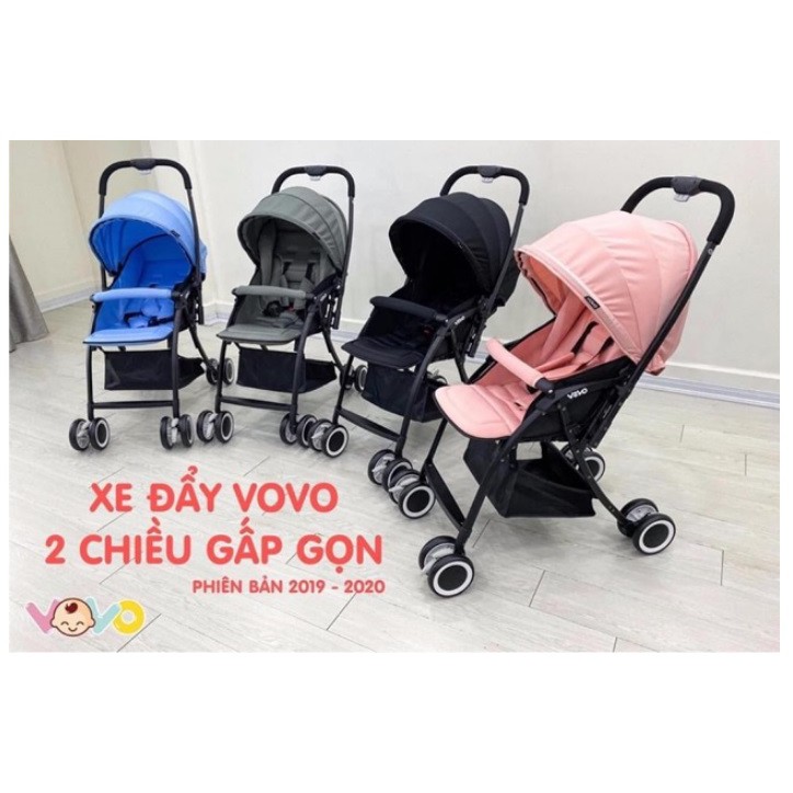 (Mẫu mới 2020) Xe đẩy gấp gọn VoVo 2 chiều, 3 tư thế