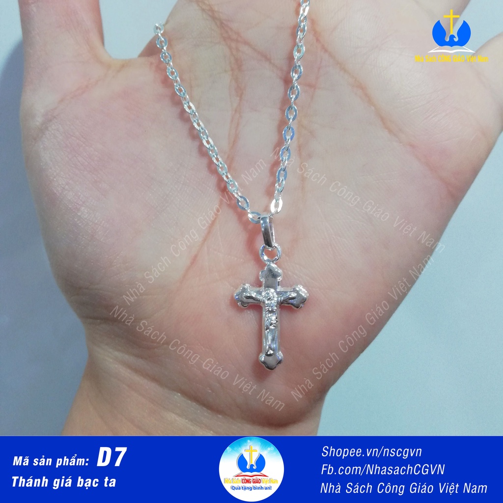 Thánh giá bạc ta - Mặt dây chuyền  D7 cho nam nữ, trẻ em - Quà tặng Công Giáo