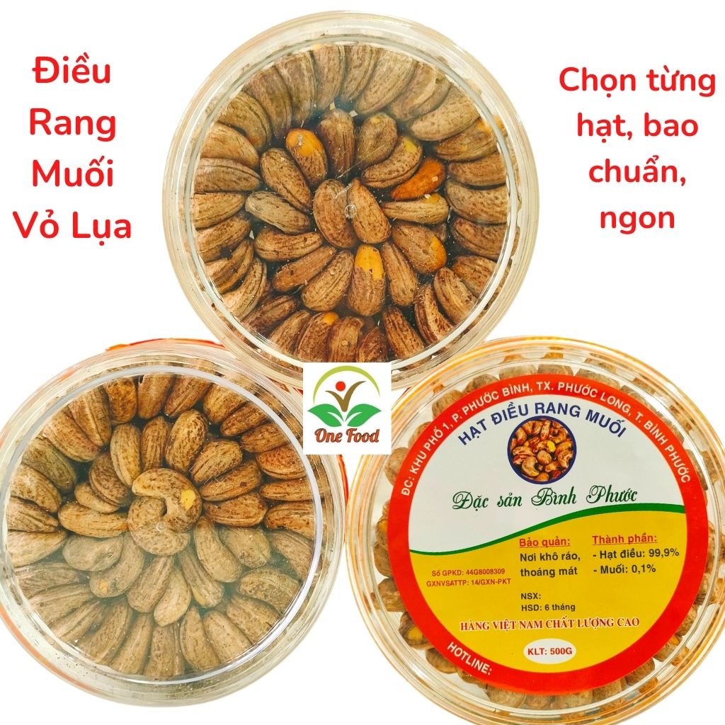 Hạt Điều Rang Muối Bình Phước, Hột ĐIỀU RANG MUỐI NGUYÊN LỤA, điều nguyên hạt loại A+ Tuyển từng HẠT, OneFood68