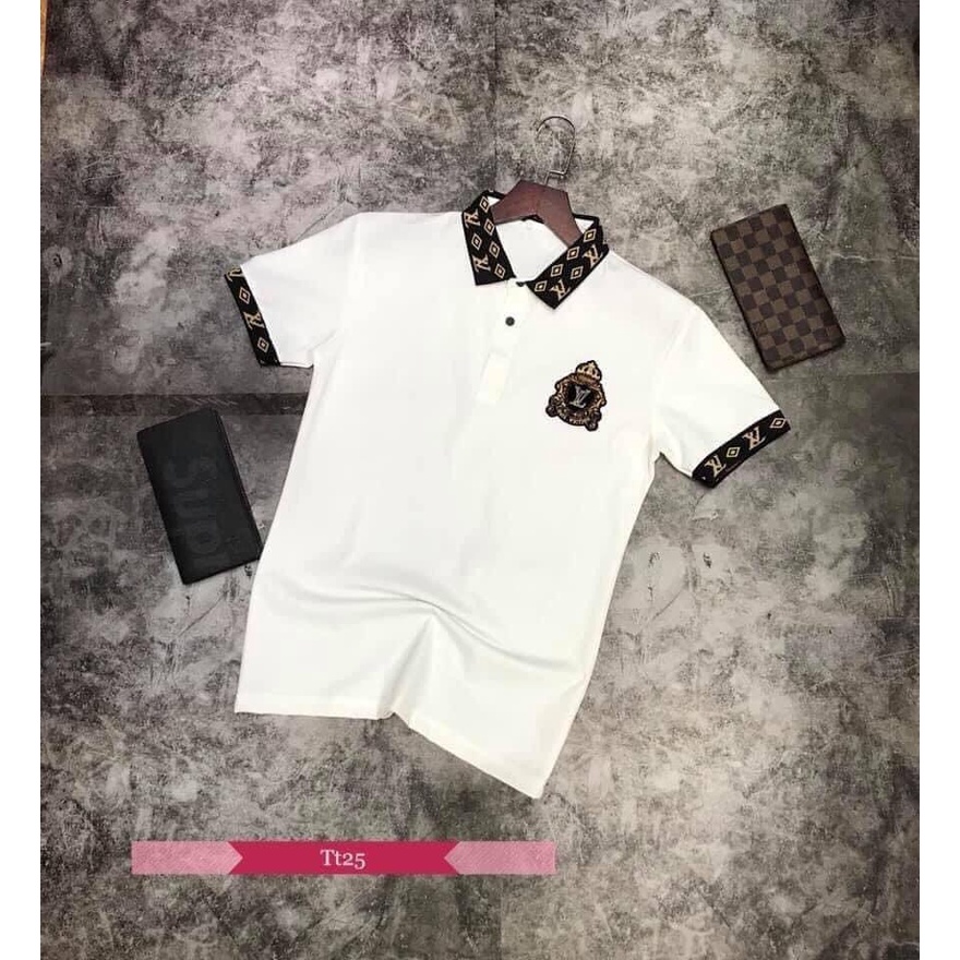 Xả hàng+video Áo thun nam cổ trụ vải cotton co dãn 4 chiều thêu LOGO NY thương hiệu chuẩn thời trang cao cấp hàng shop