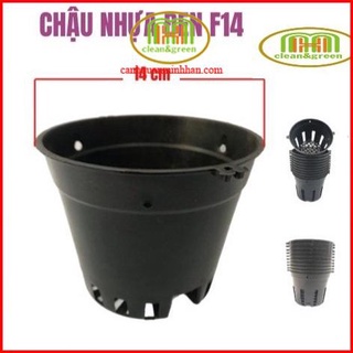 Combo 10 cái chậu nhựa đen trồng lan phi 14