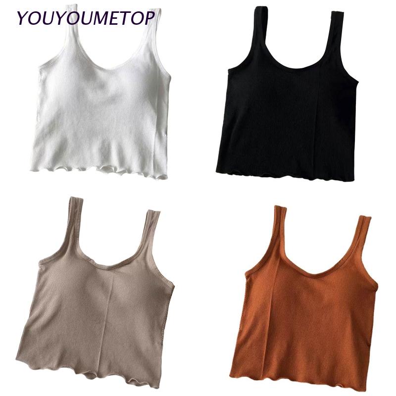 Áo Tank Top Hai Dây Bản Rộng Cổ Chữ V Thời Trang Cho Nữ