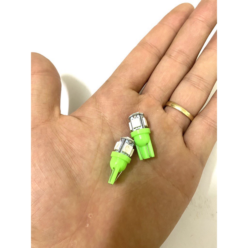 Xi nhan, đèn báo số, demi T10 siêu sáng 12 24V 5050 5SMD 5 mắt lắp cho xe máy, ô tô