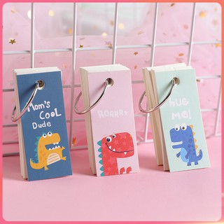 Sổ Ghi Chú Nhỏ Gọn Có Vòng Sắt Xé In Hình Khủng Long Cho Học Sinh