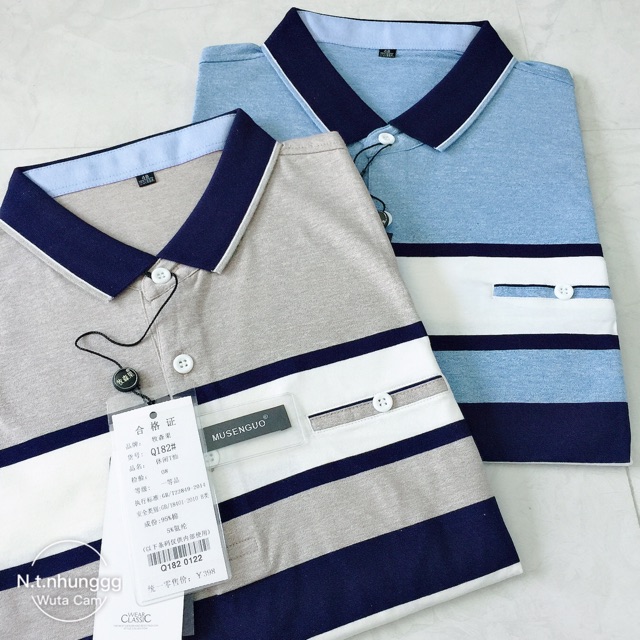 Áo thun nam trung niên cộc tay có cổ có tùi chất cực đẹp