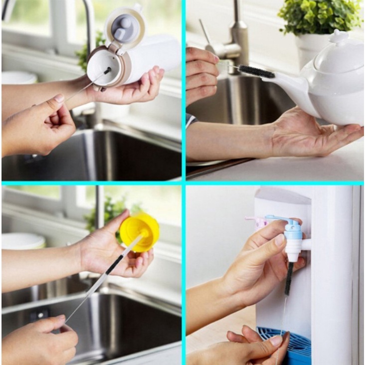 Bộ 10 Cọ Vệ Sinh Bộ Chế Hòa Khí,Rửa Ống Nghiệm ống Hút, Cọ Máy, Bình Sữa