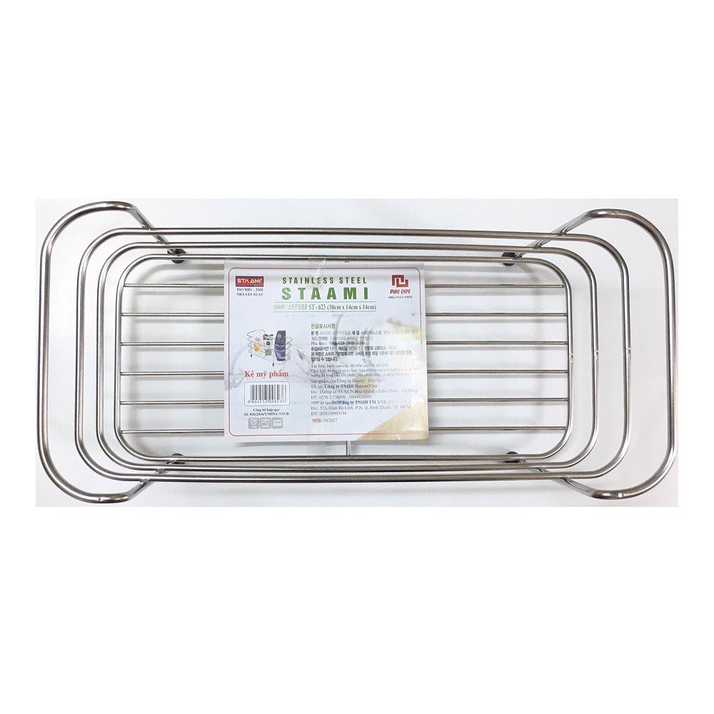 Kệ mỹ phẩm inox cao cấp Staami Hàn Quốc ST623 không hoen gỉ 30cmx14cmx14cm hàng nhập khẩu