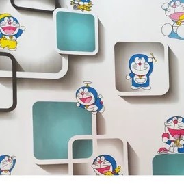 Giấy Dán Tường Hình Doraemon 3d 100% Chất Lượng Cao 45x2.5