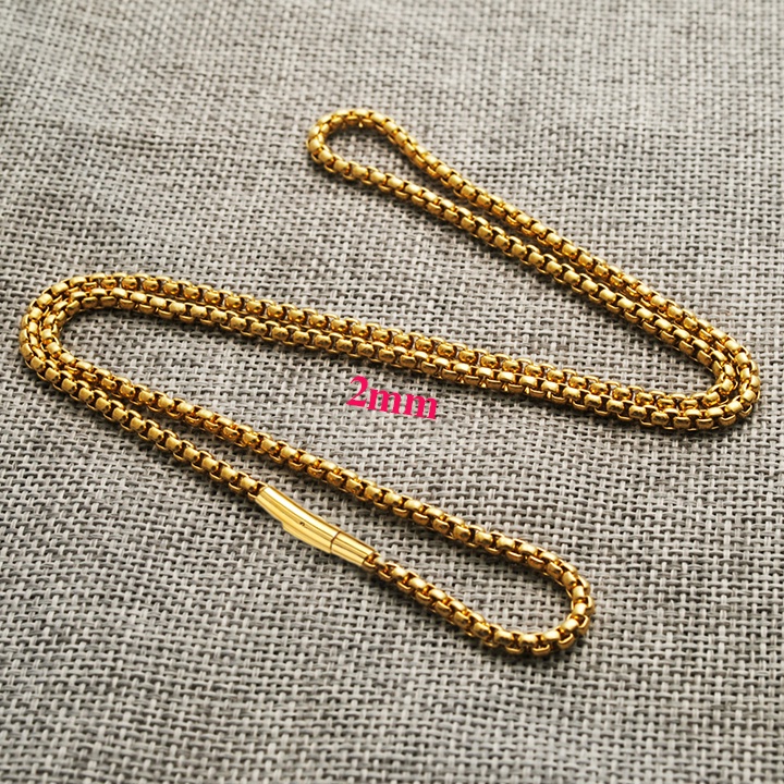 Dây chuyền nữ inox kiểu ống trúc 2mm khóa gài vịp mạ vàng siêu đẹp đem lại vẻ đẹp sang trọng, quý phái cho người đeo