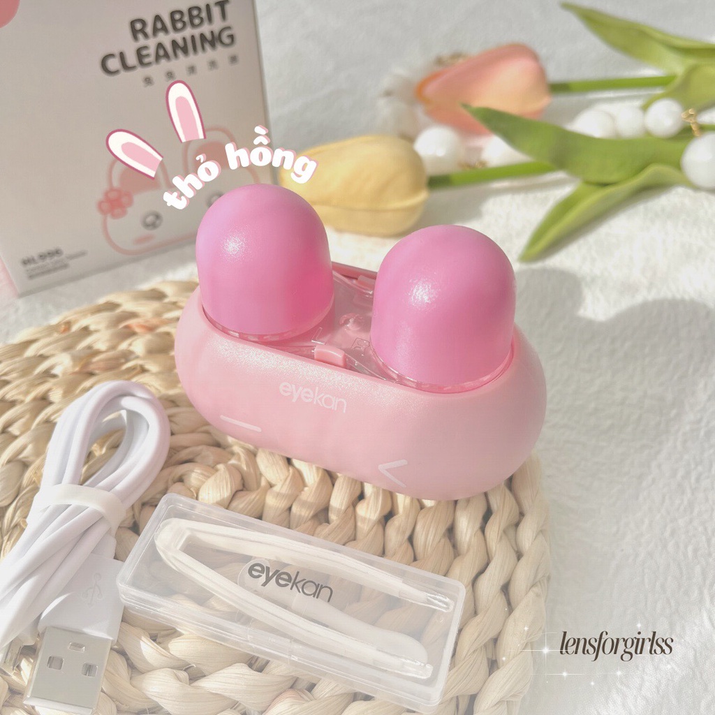 Máy rửa lens tự động tai thỏ chính hãng Eyekan 4 màu lựa chọn | Máy làm sạch kính áp tròng