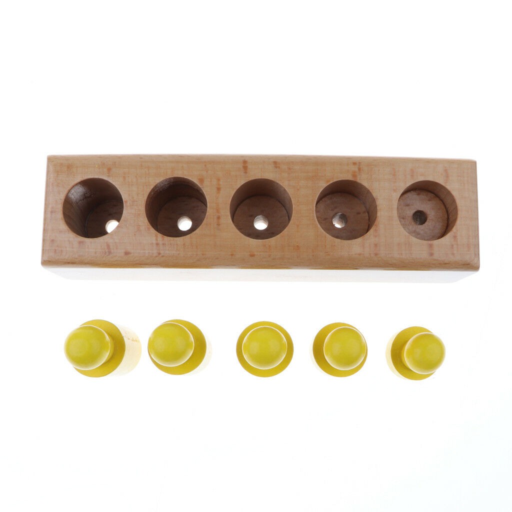 Bộ 4 thanh núm trụ màu Montessori - đồ chơi gỗ cảm quan