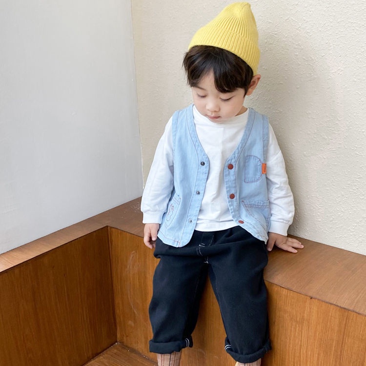 [Babycat Hàng Có Sẵn Hàng Có Sẵn Áo Vest Cotton Phong Cách Phương Tây Nhật Bản Hàn Quốc Thời Trang Xuân Thu Dành Cho Bé Trai 2022