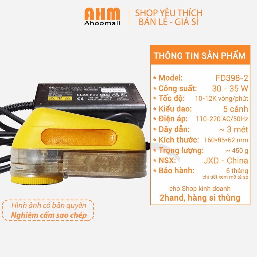 [SẴN HÀNG - BH 6 THÁNG] Máy cắt lông xù công nghiệp FD398-2