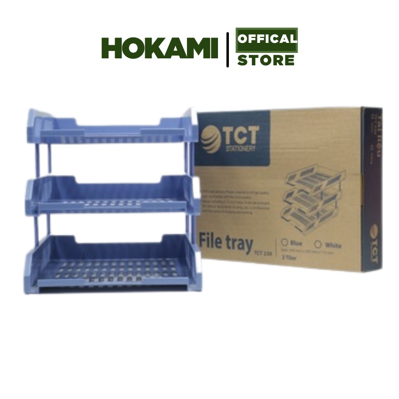 Kệ đựng tài liệu văn phòng phẩm giá tài liệu 3 tầng để bàn chốt kim loại dùng trong văn phòng - HOKAMI STORE