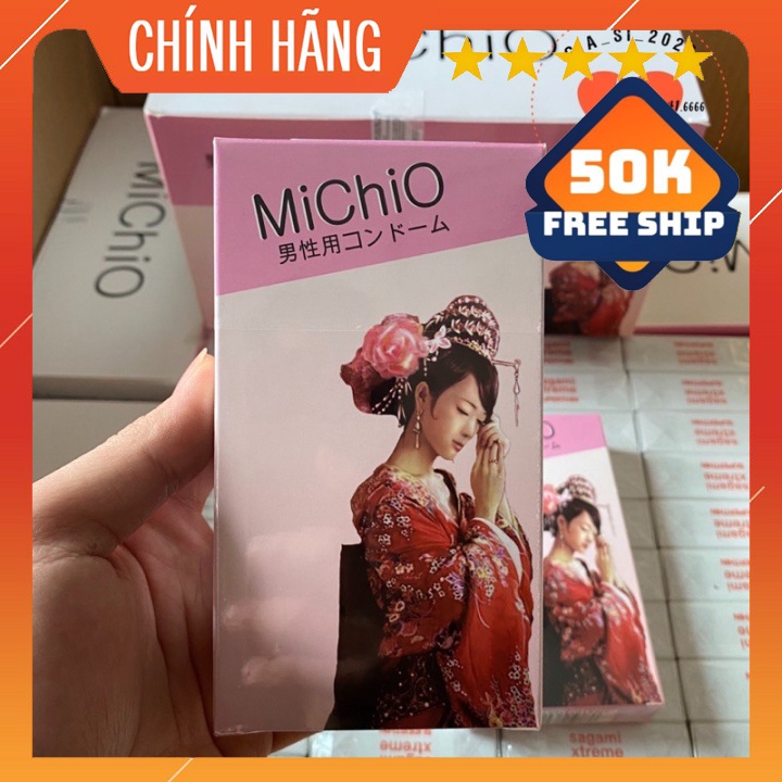 Bao Cao Su💕Freeship💕MiChiO Hộp 12 Chiếc Gân Gai Nhẹ Nhàng Co Dãn Linh Hoạt