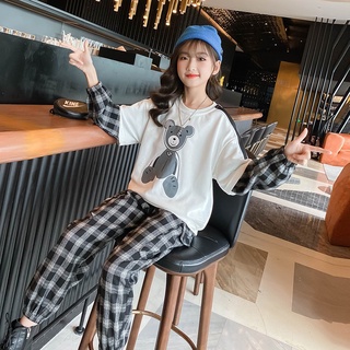 [SẴN, SHIP 24H]  Đồ bộ bé gái 12 tuổi (3 - 12 tuổi)☑️ quần áo  bé gái 7 tuổi ☑️ Set Áo Tay Cổ Tròn+Quần Dài Cho Bé Gái