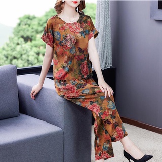 Thời trang trung niên , Bộ lụa cao cấp bigsize Evaclothing , chất liệu nhập khẩu cao cấp