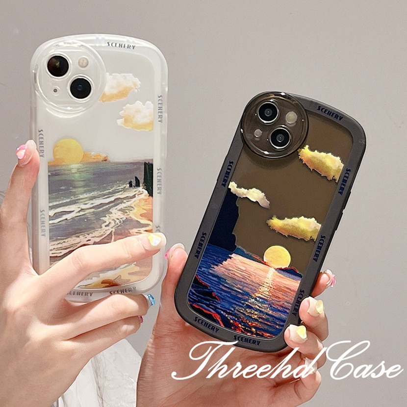 Ốp Điện Thoại Dẻo Họa Tiết Hoàng Hôn Đơn Giản Thời Trang Cho iPhone 13 12 11 Pro Max SE2020 X XR Xs Max 7 8 6 6s Plus