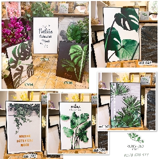 Khung tranh vải canvas hình lá đẹp cỡ 30x45 ( tranh kèm khung y hình )